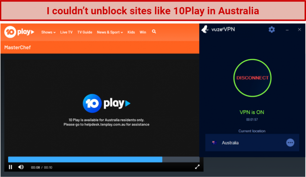 Blocked By: Disney+, HBO Max, Hulu, and 10Play